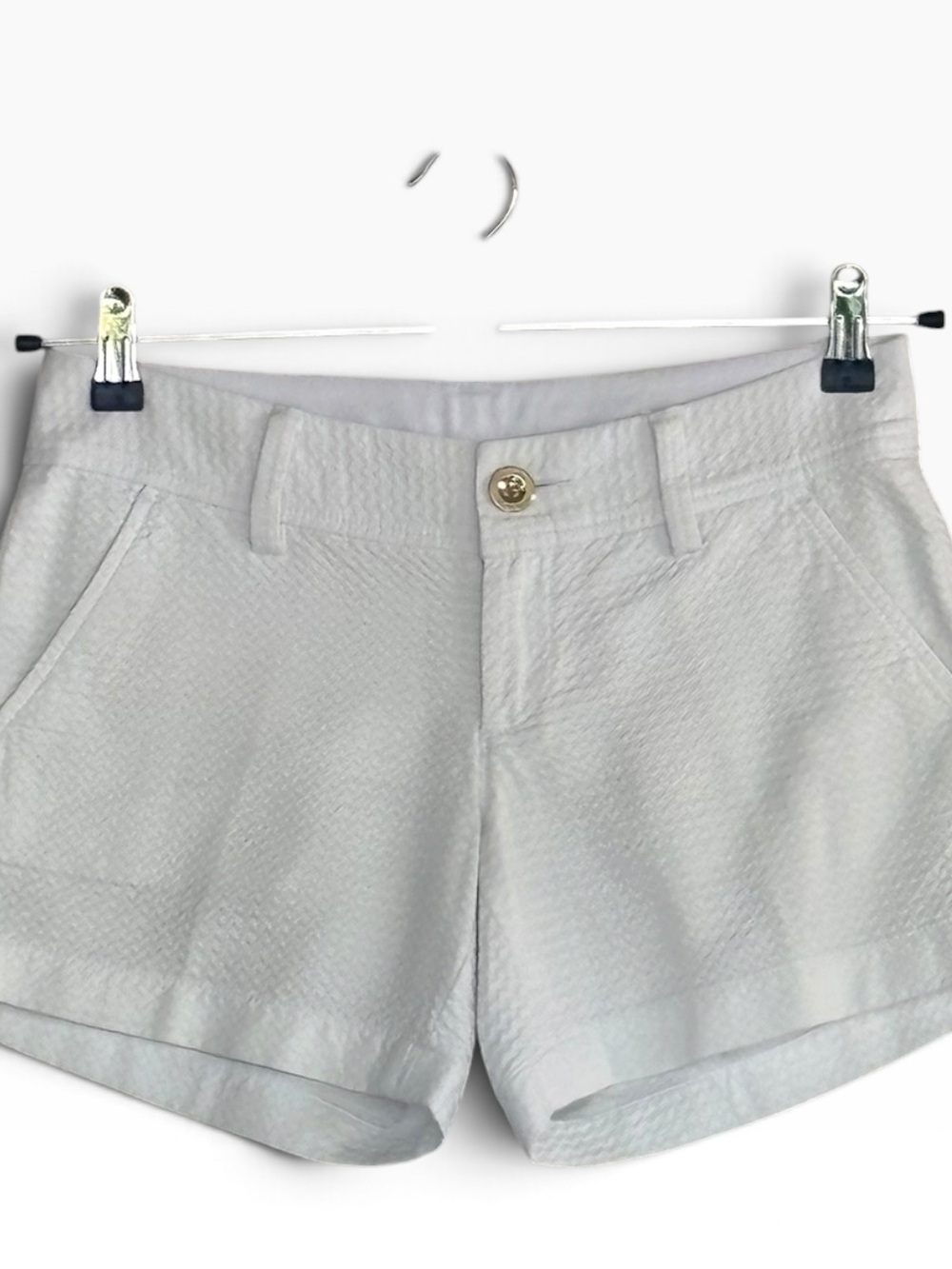 Lilly Pulitzer Callahan Zip Up Textured Resort white Shorts Size 00